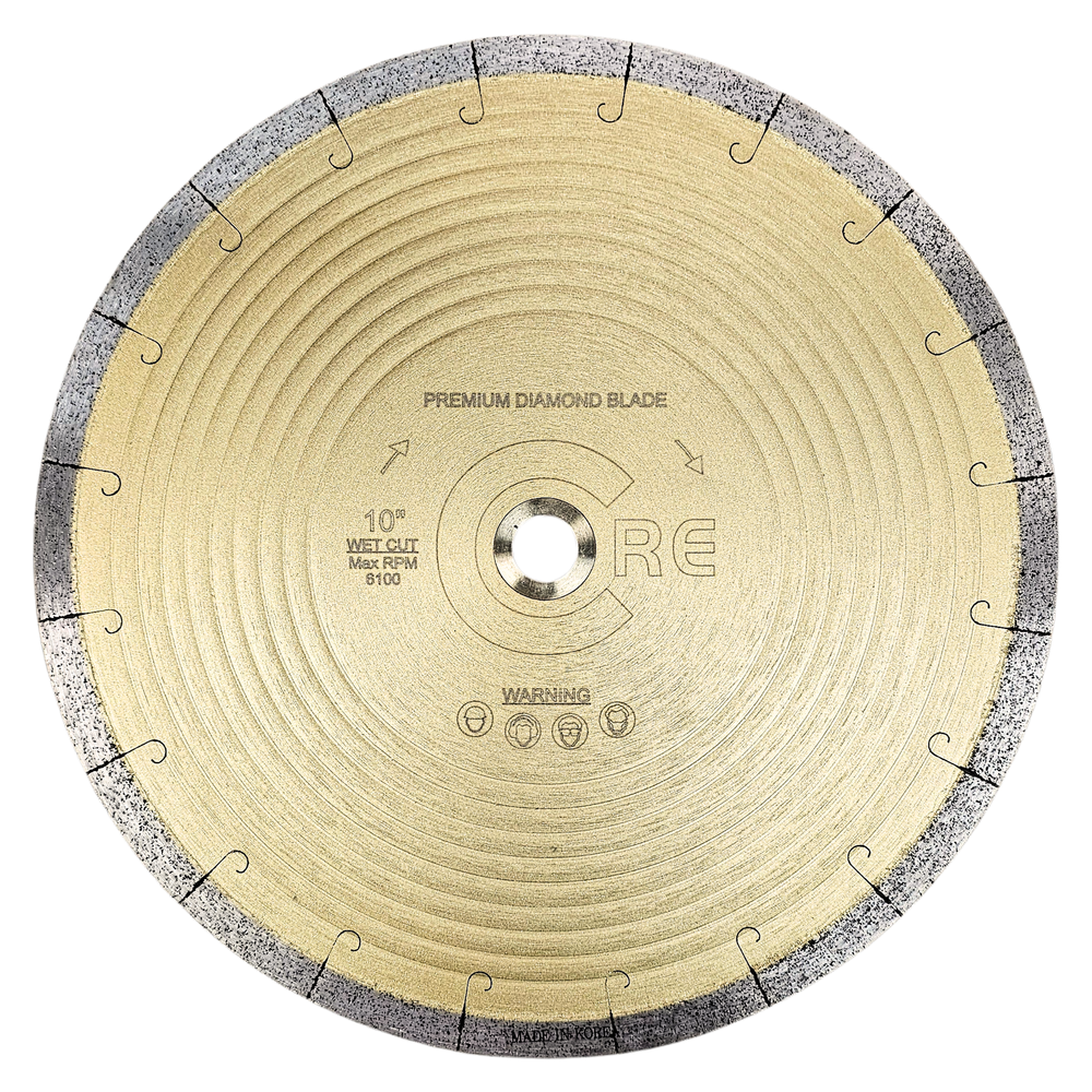 Core Abrasives - Lame de scie à tuiles segmentée diamantée à l'eau The Pegasus 10"