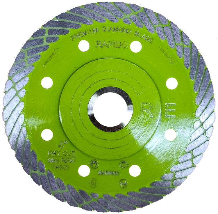 Core Abrasives - Lame segmentée turbo Rapido pour la porcelaine 4"