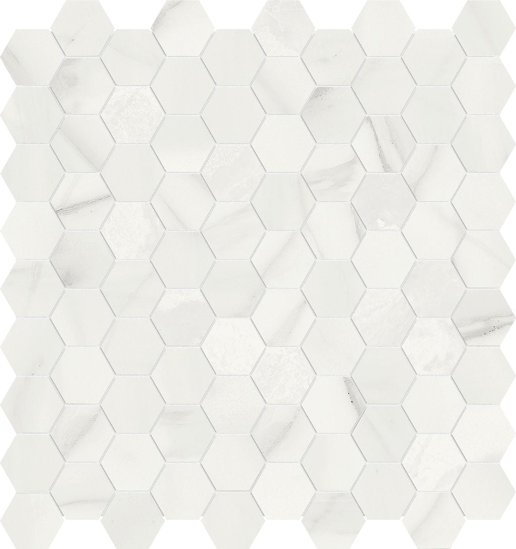 Anatolia Céramique mosaïque Mayfair Volakas Grigio Hexagone Lustré - 1.25" ||4501-0151-0