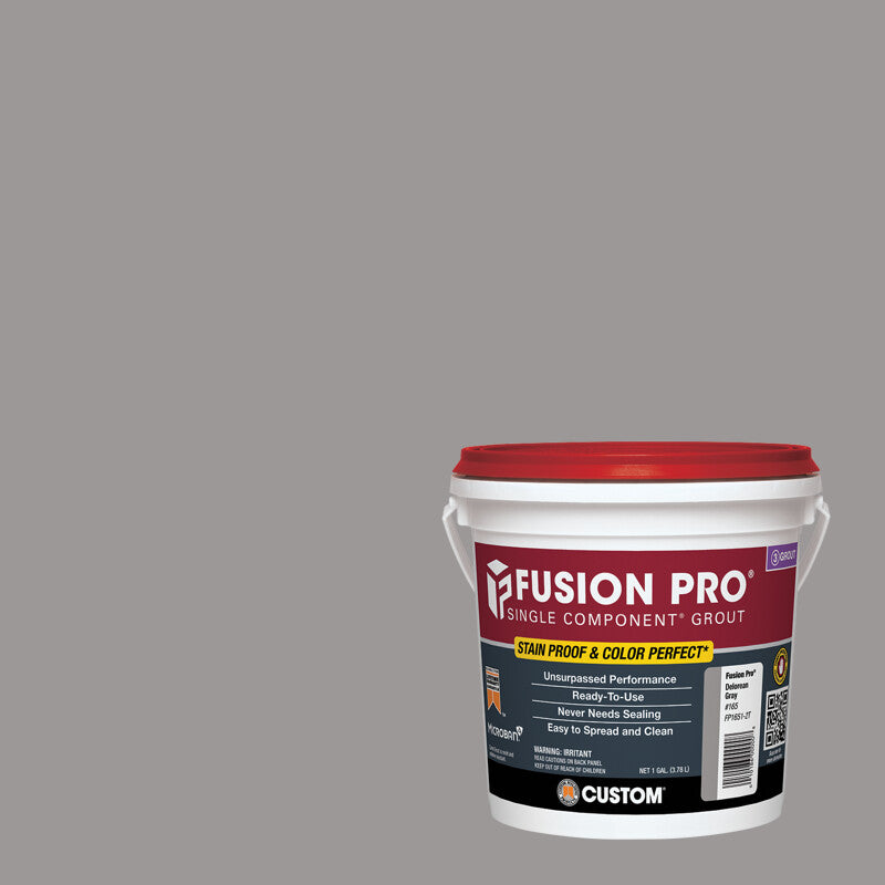 Custom Building Products - Coulis avec sable monocomposé Fusion Pro #165 Delorean Gray 3.78 L