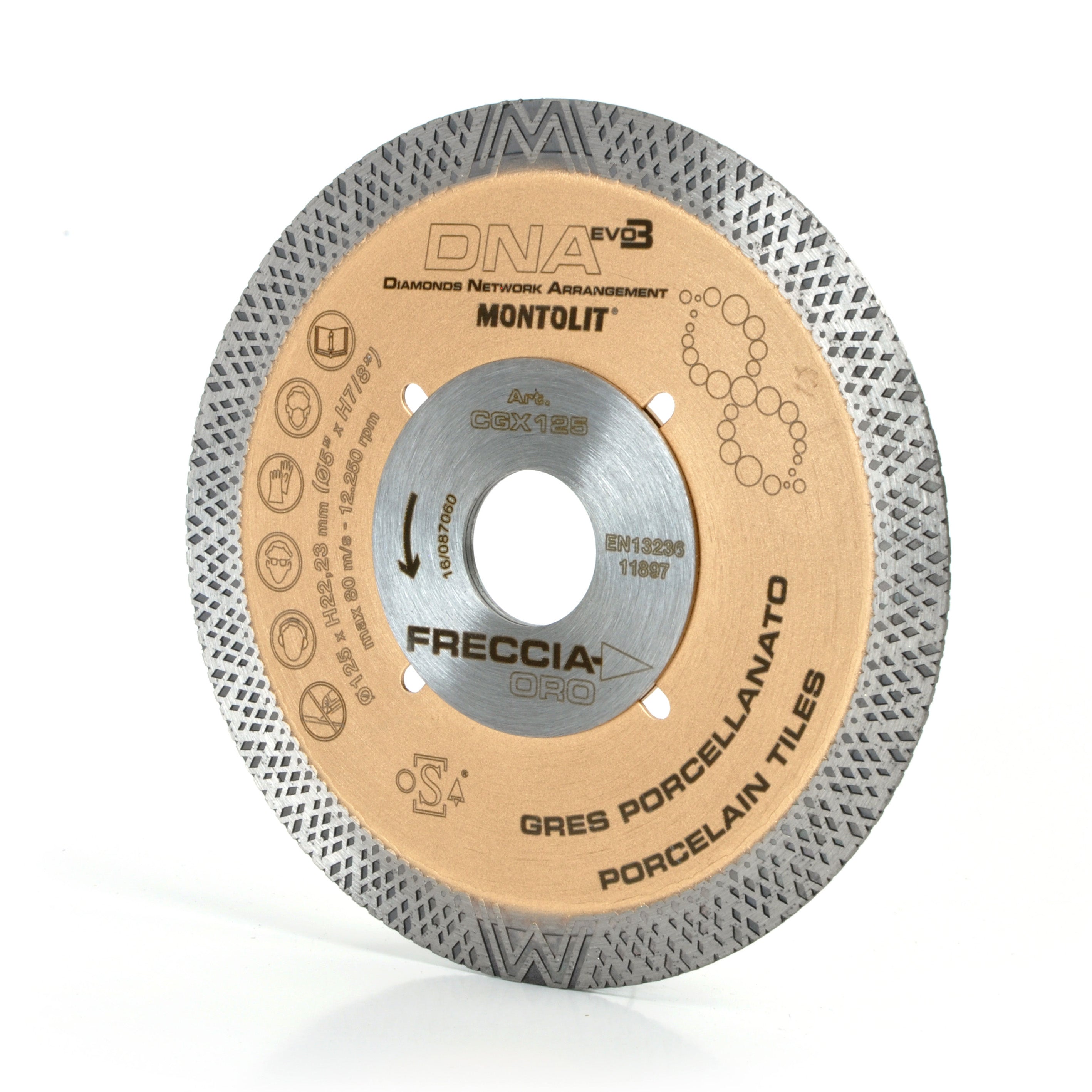 Montolit - Lame diamantée Freccia Ora pour coupe à l'eau et à sec 5"