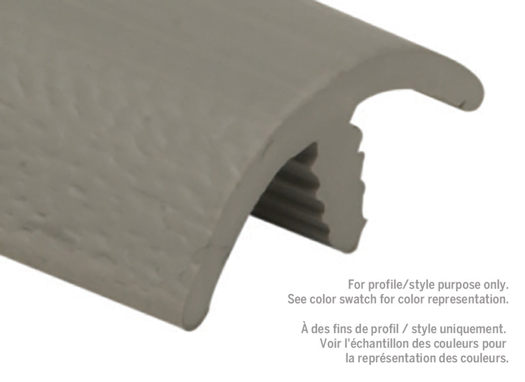 M-D PRO - Capuchon en T à jambe étroite en vinyle, fini gaufré #050 White 1/4" x 7/8" x 12'
