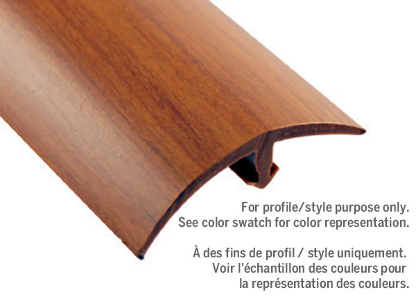 M-D PRO - Capuchon en E à jambe large en vinyle, fini lisse Walnut 1/2" x 1 1/2" x 12'