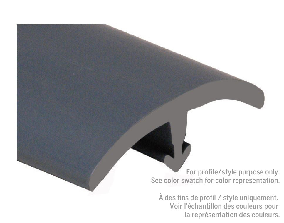 M-D PRO - Capuchon en T à jambe large en vinyle, fini lisse #040 Black 5/16" x 1 3/8" x 12'