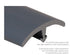 M-D PRO - Capuchon en T à jambe large en vinyle, fini lisse Medium Grey # 028 5/16" x 1 3/8" x 12'