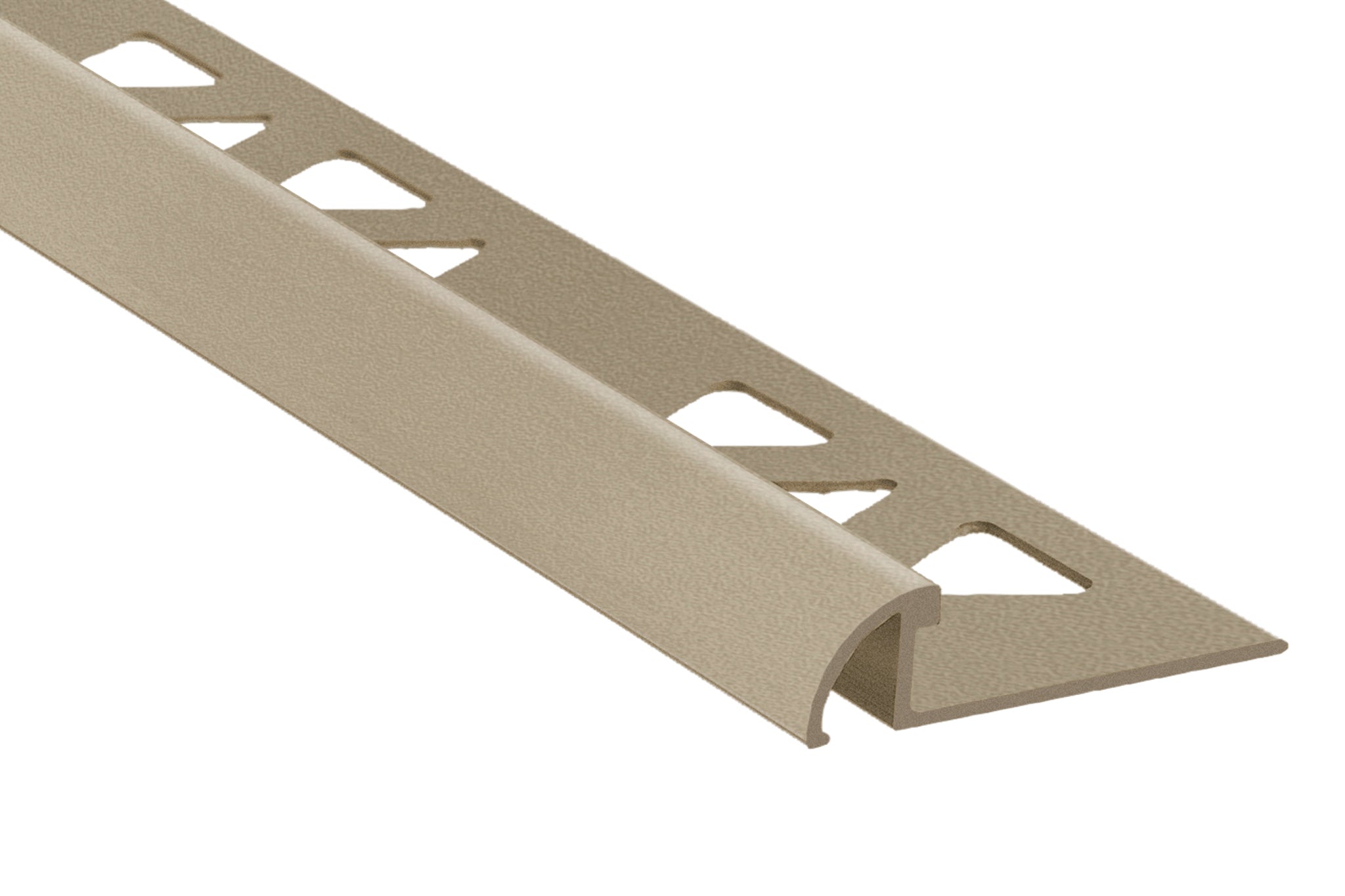 Prova - Moulure décorative pour bordure de céramique Pro-Coat arrondi aluminium à revêtement en poudre Titane mat - (8 mm) 5/16" x 8'