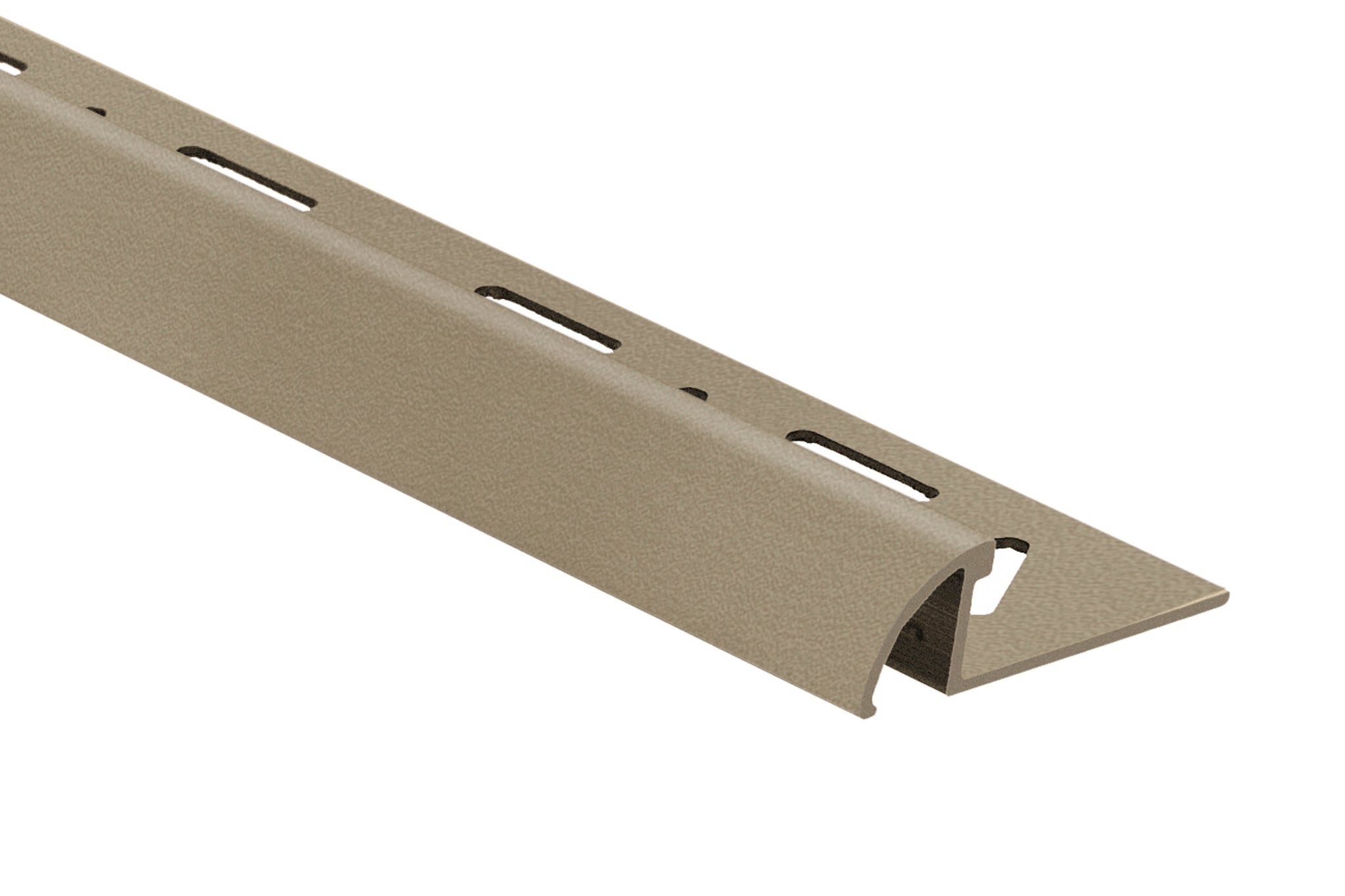 Prova - Moulure décorative pour bordure de céramique Pro-Coat arrondi aluminium à revêtement en poudre Titane mat - (10 mm) 3/8" x 8'