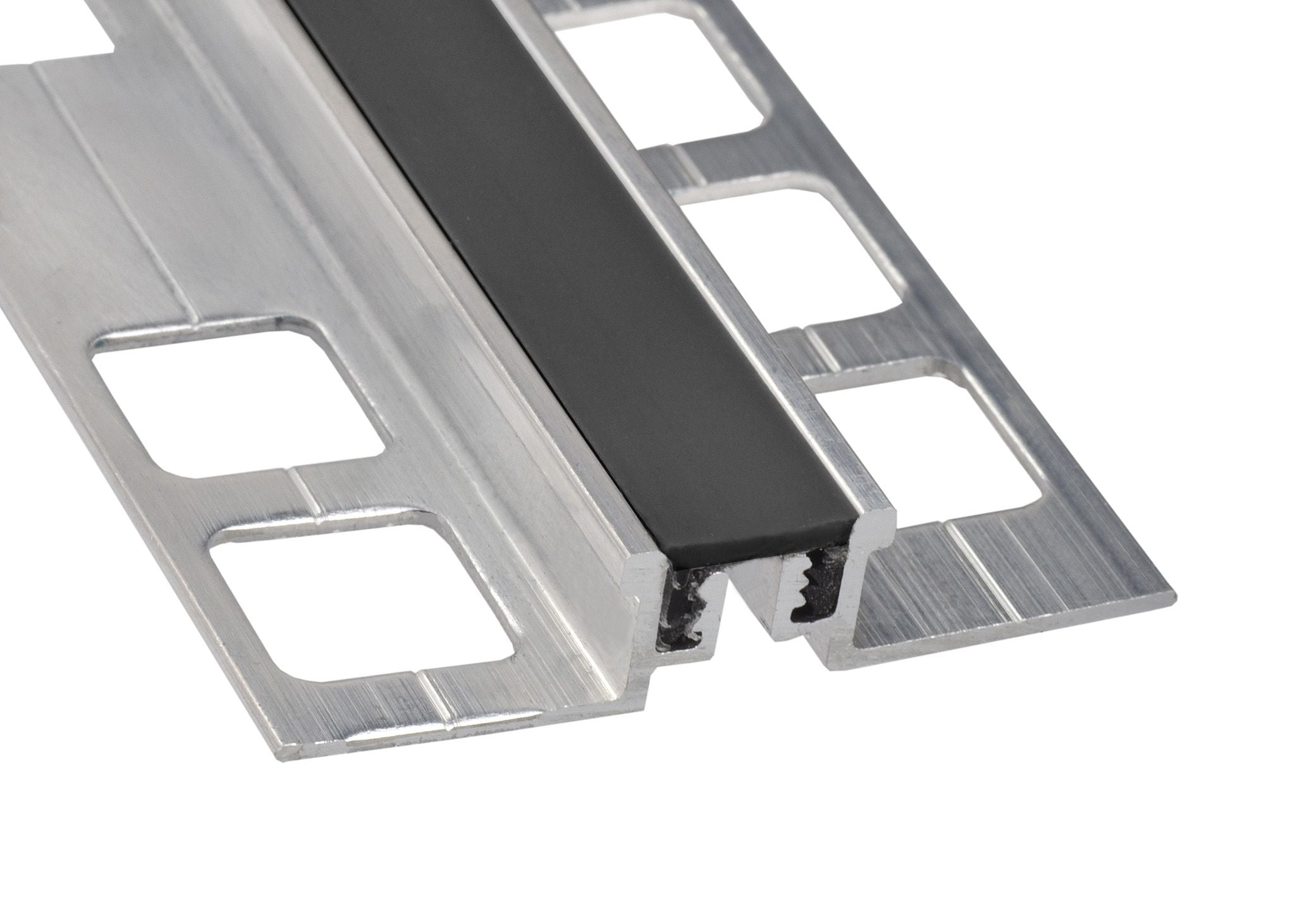 Prova - Profilé de joint d'expansion commerial Prova Tile Edge Aluminium avec insert vinyle noir naturel 1/2" (12.5 mm) x 2-3/8" x 96"