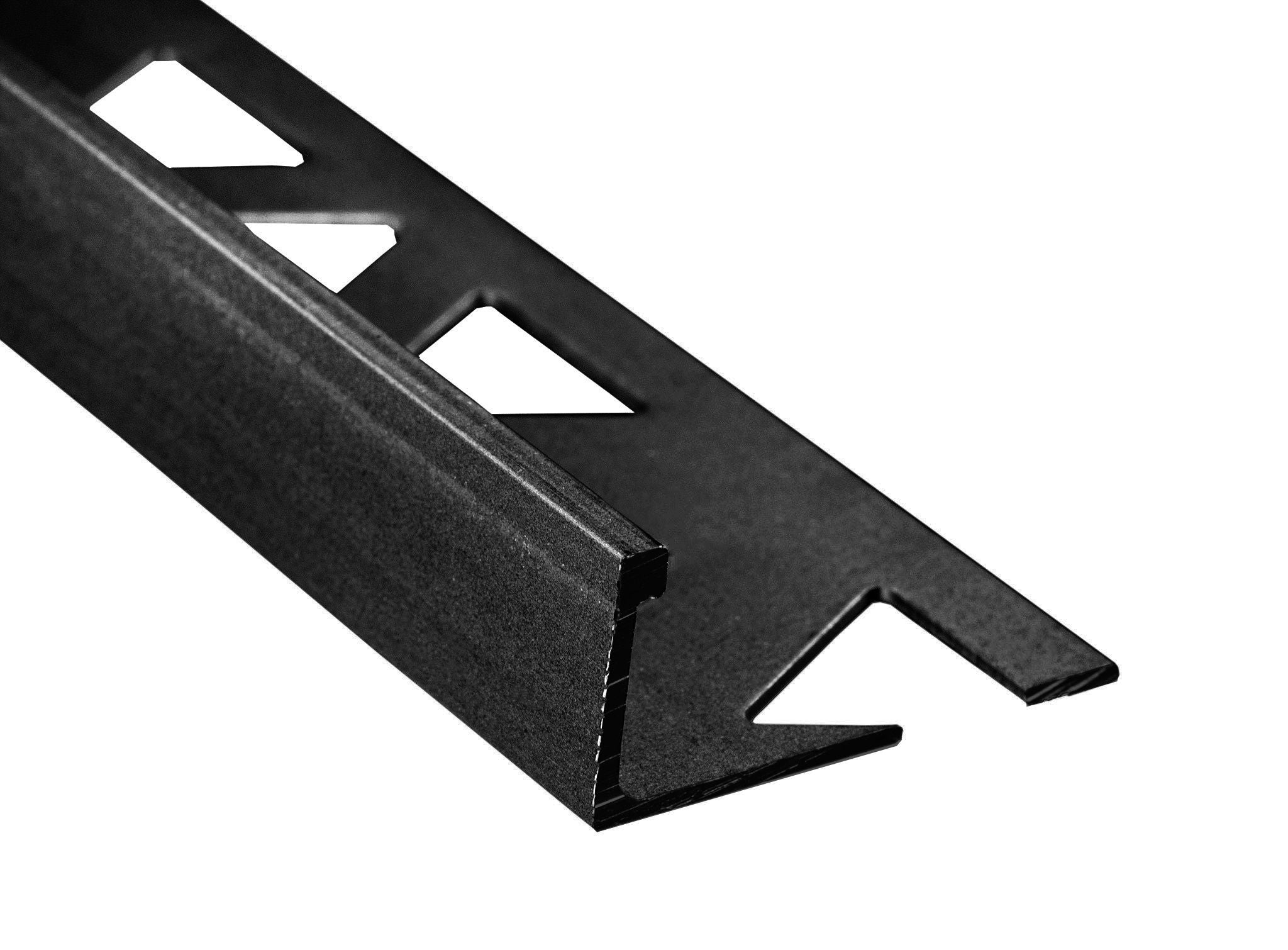 Prova - Moulure décorative plate pour bordure de céramique Prova Tile Edge Aluminium noir 1/2" (12.5 mm) x 96"