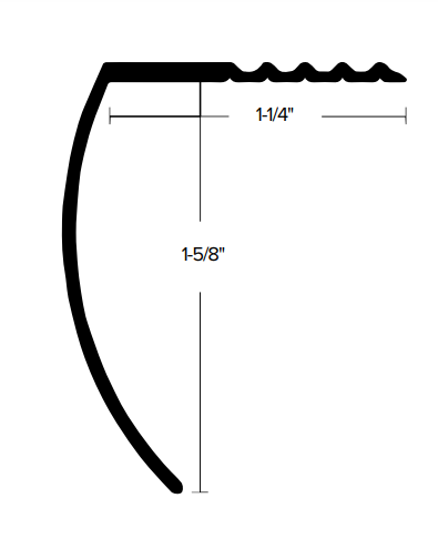 Futura Transitions - Nez de marche pour tapis CM 615 en aluminium martelé - 1-5/8" (41.4 mm) x 1-1/4" x 12'