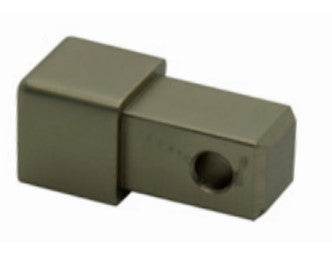 Progress Profiles - Embout de fin de moulure à céramique Projolly Square aluminium titane poli 1/2" (12.5 mm) (paquet de 2)