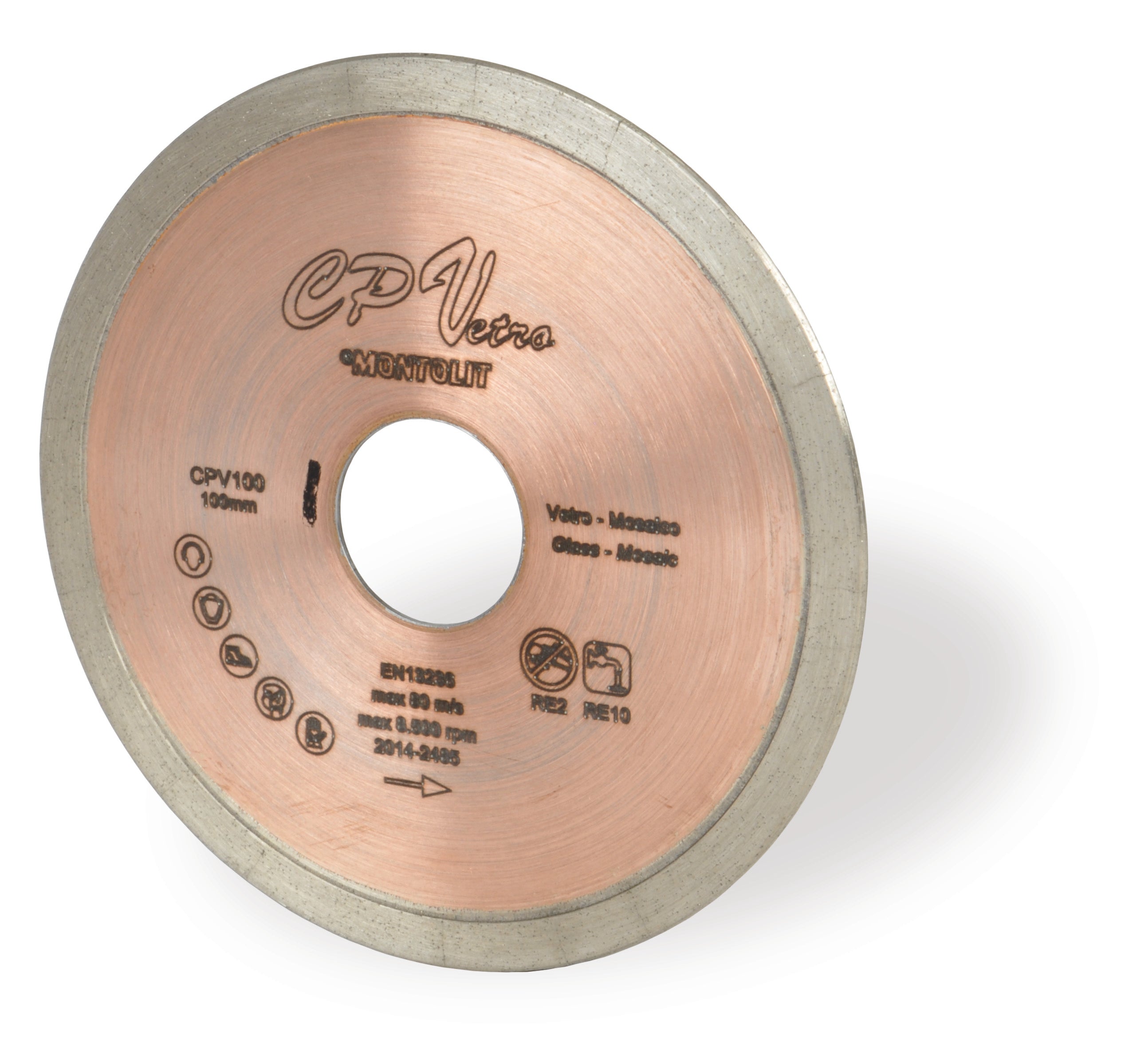 Montolit - CPV Lame diamantée pour coupe à l'eau de verre 4"