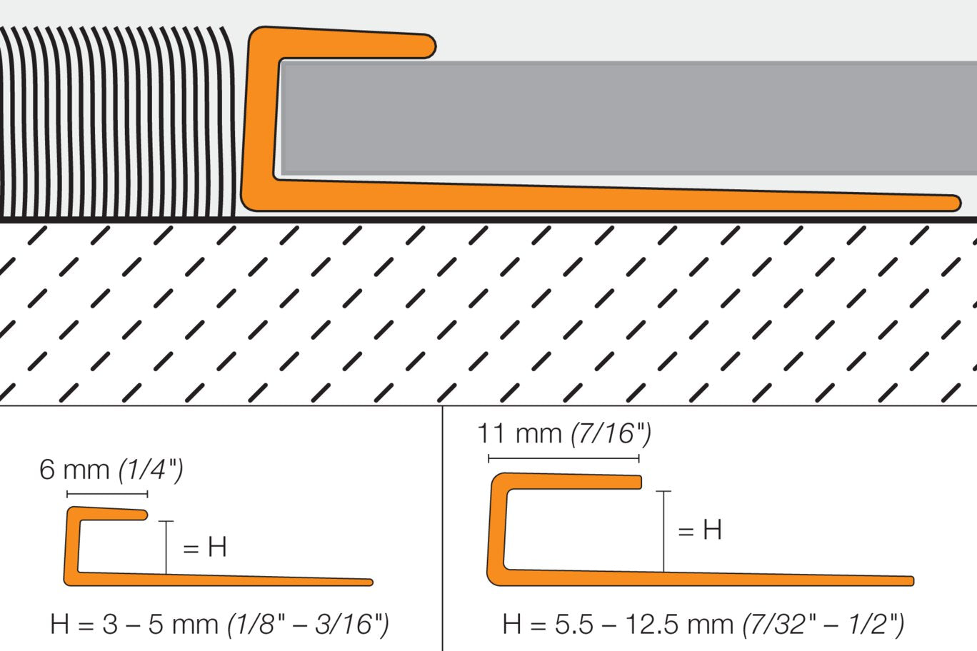 Schluter Systems - VINPRO-S PROFILÉ 7/16 ALUM NICKEL BROSSÉ ||VPSL110ATGB