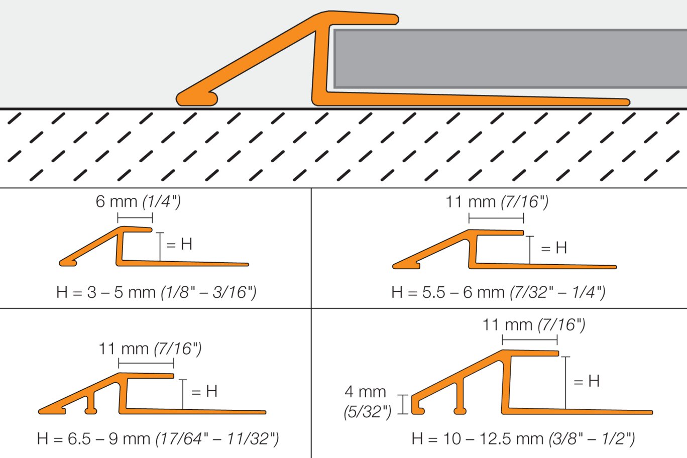 Schluter - VINPRO-U TRANS 17/64 ALUM BRONZE BROSSÉ ||VPUL65ABGB