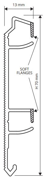 Progress Profiles - Support de plinthe pour Proskirting LED en PVC Coextrudé (70 mm) 2-3/4" x 1/2" x 6' 6-3/4"