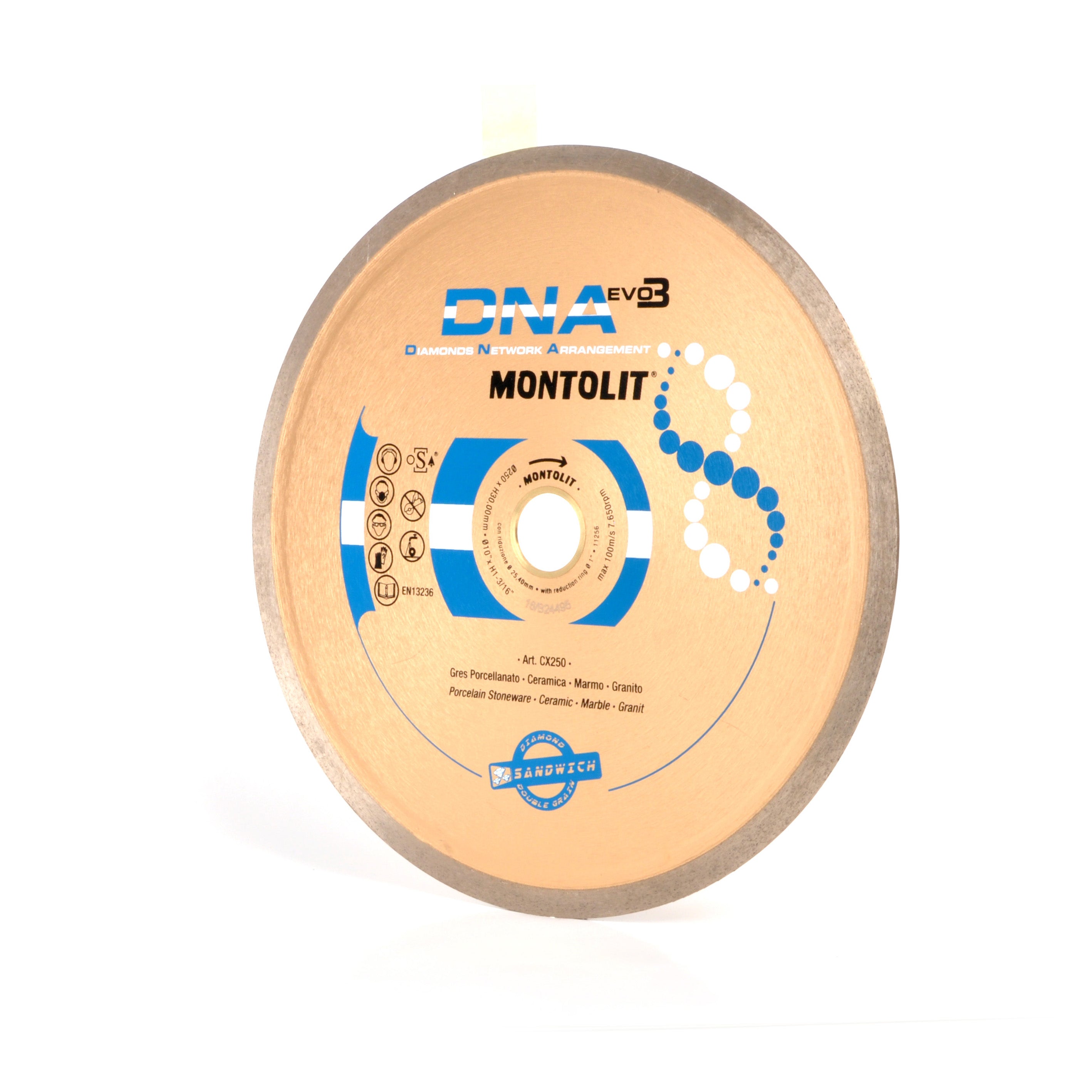 Montolit - DNA Lame diamantée continue pour coupe à l'eau 10"