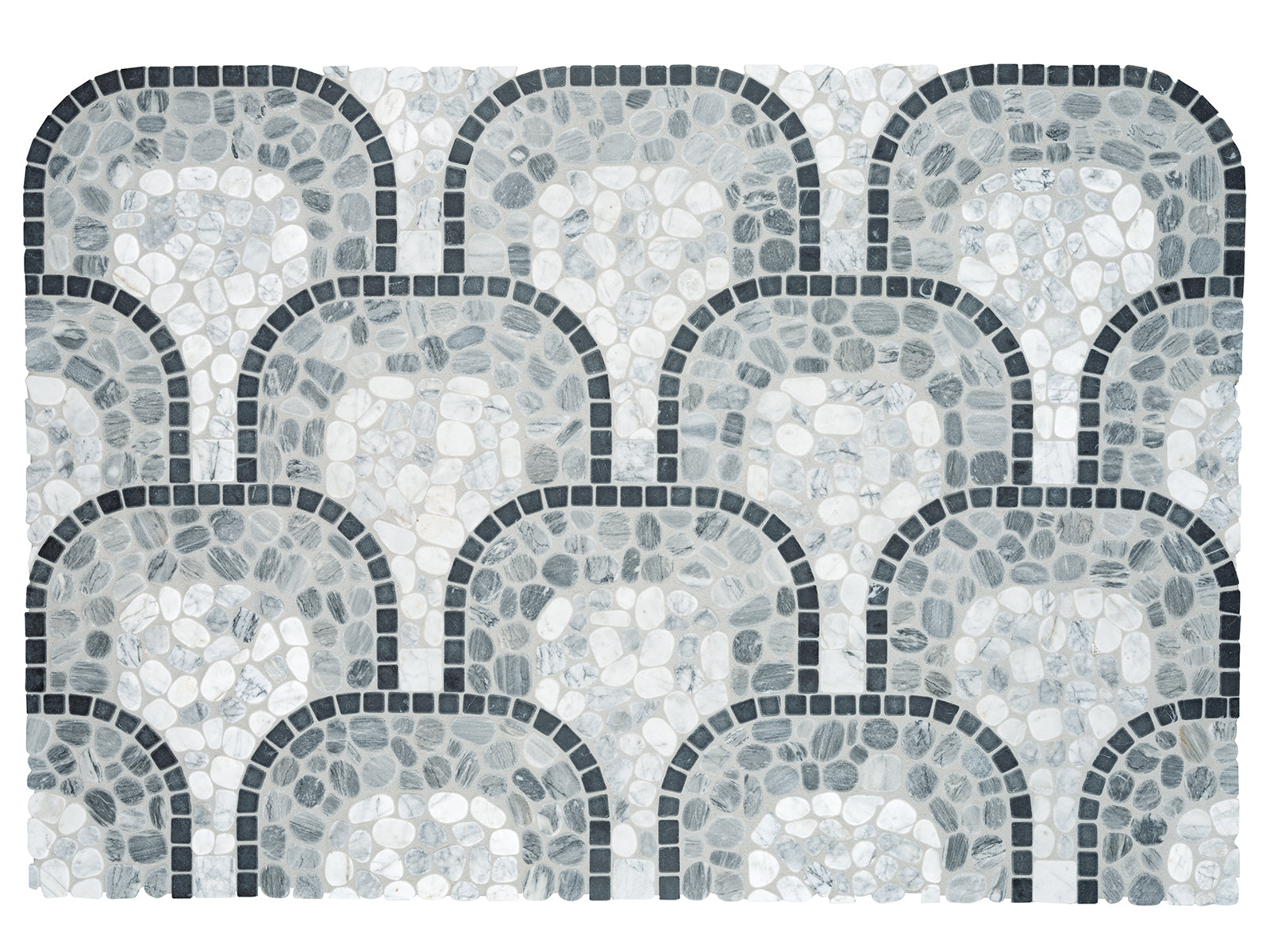 Anatolia - Cabana - Galaxy - Mosaïque de galets de marbre Flow, fini vieilli 19,8 x 39,1 cm