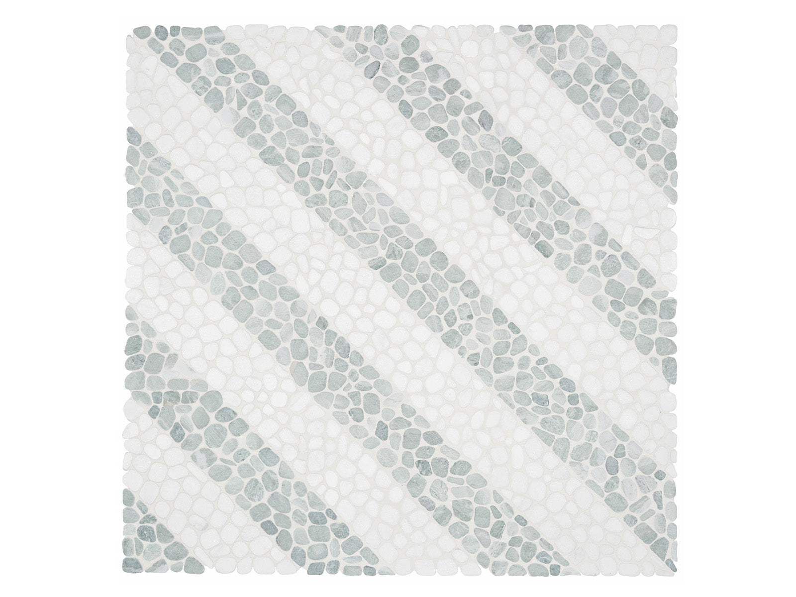 Anatolia - Cabana - Jade - Mosaïque de galets de marbre Axis, fini vieilli 30,5 x 30,5 cm