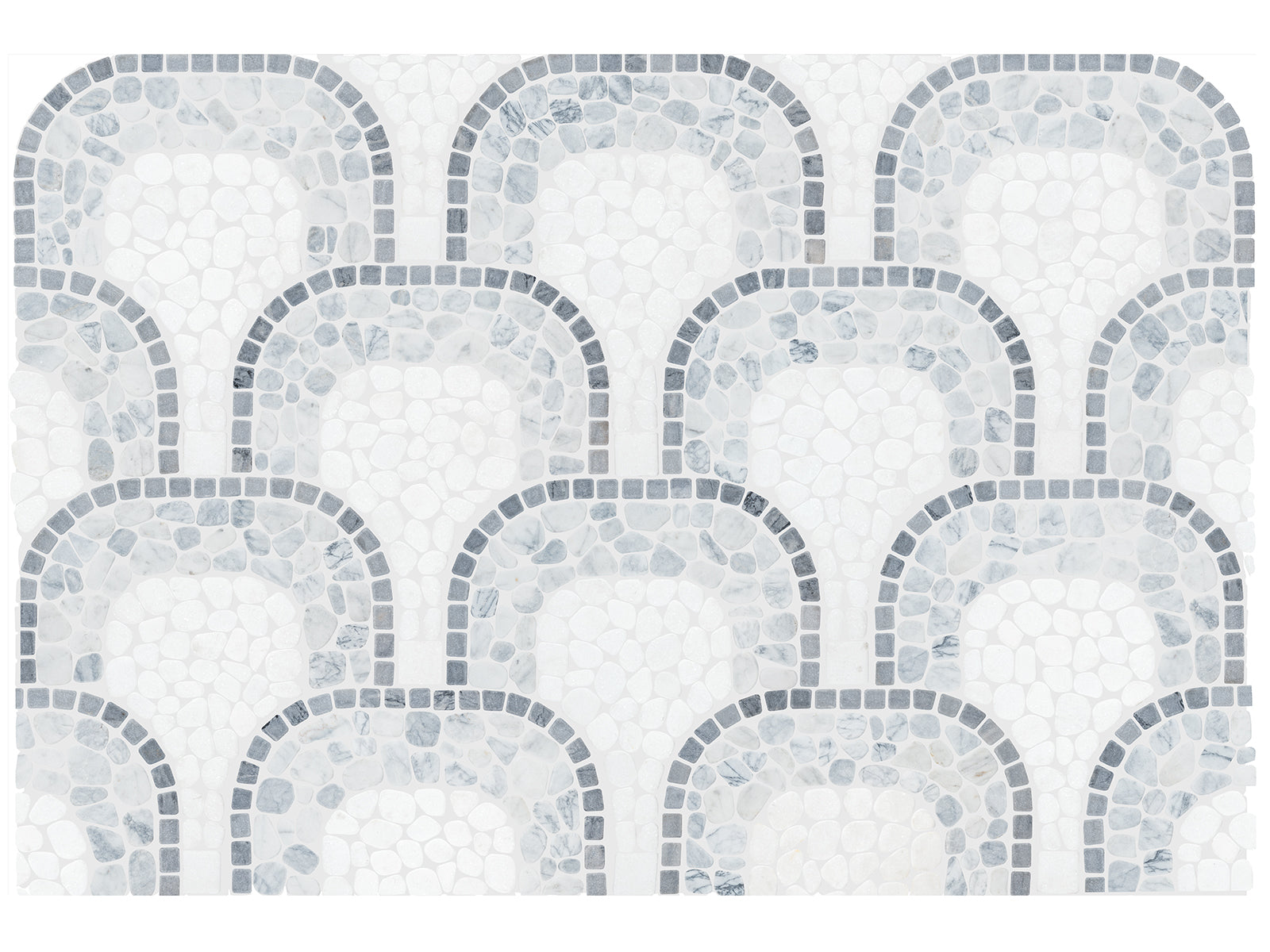 Anatolia - Cabana - River - Mosaïque de galets de marbre Flow, fini vieilli 19,8 x 39,1 cm