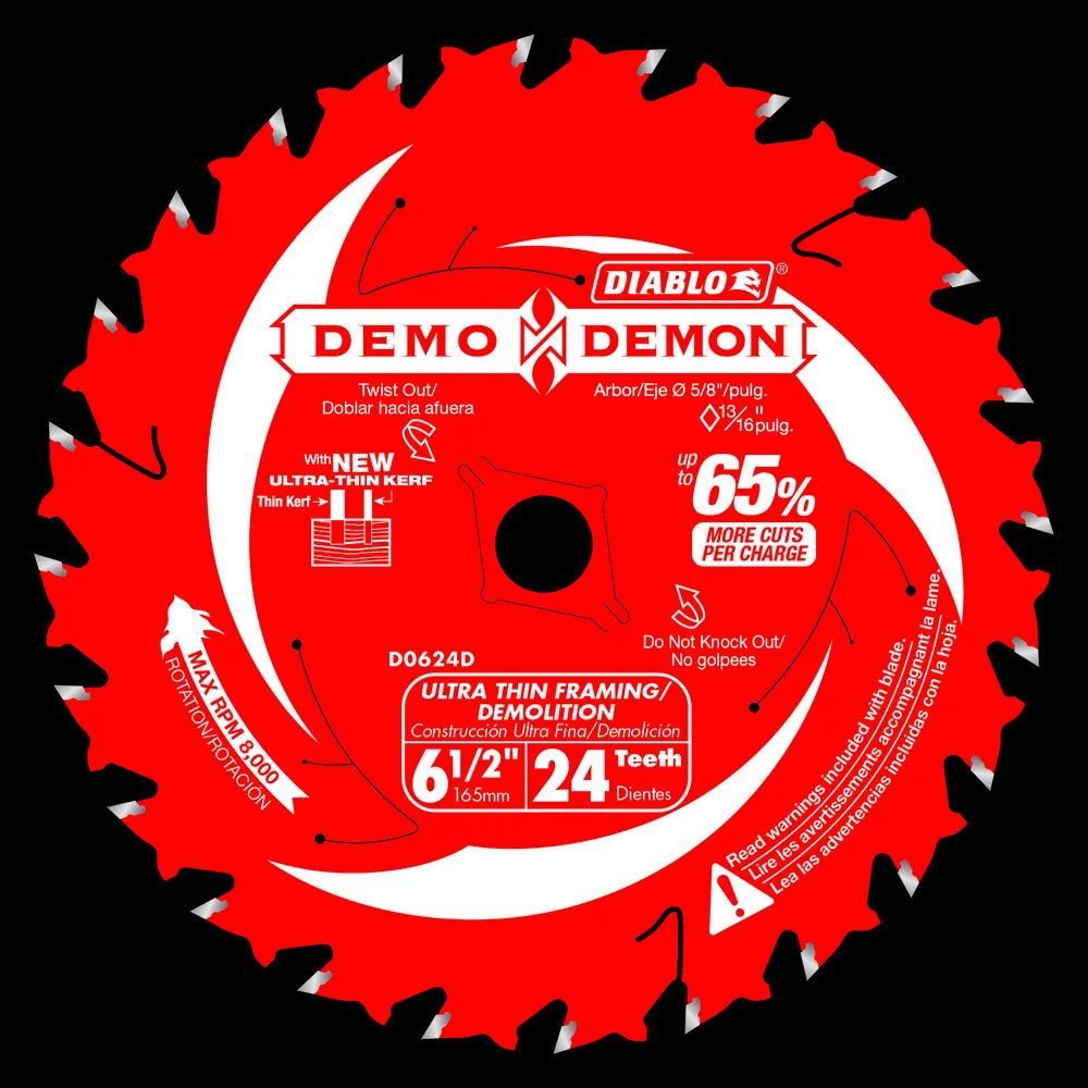 Diablo - Lame de scie ultra-mince pour encadrement/démolition 24 dents 6-1/2"