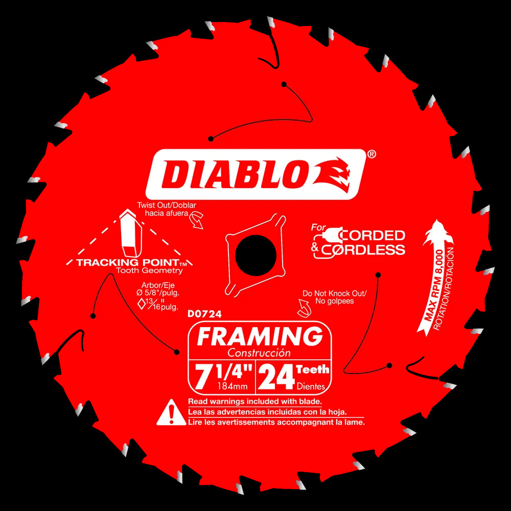Diablo - Lame de scie à charpente 24 dents 7-1/4"