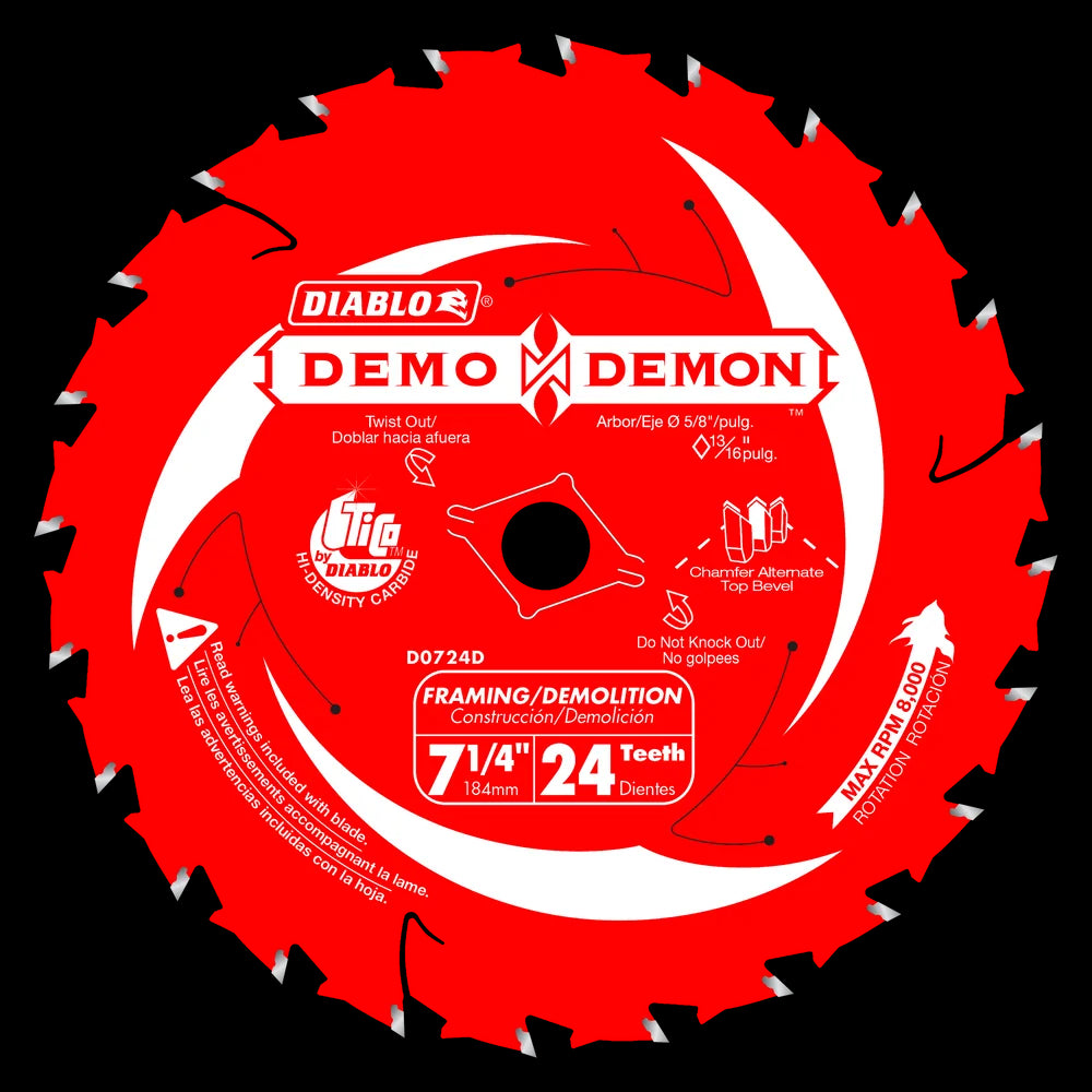 Diablo - Lame de scie à charpente/démolition Demo Demon 24 dents 7-1/4"