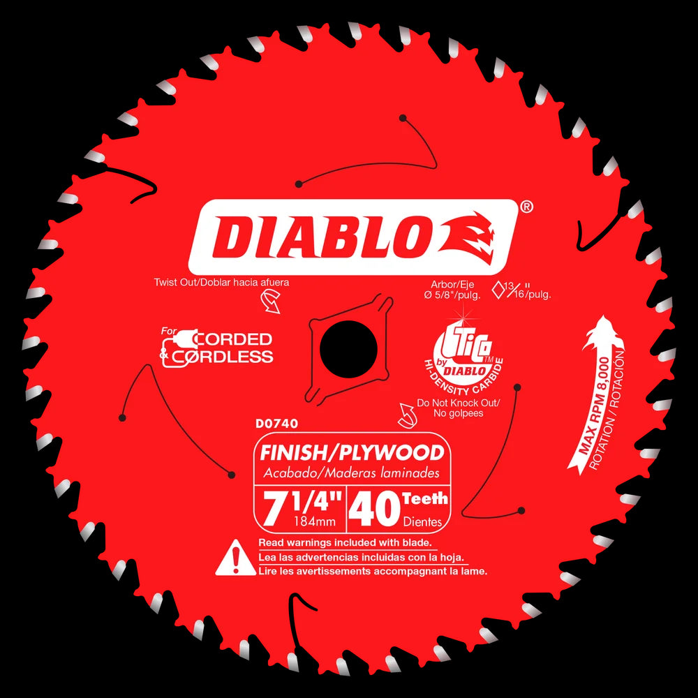 Diablo - Lame de scie à charpente 40 dents 7-1/4"