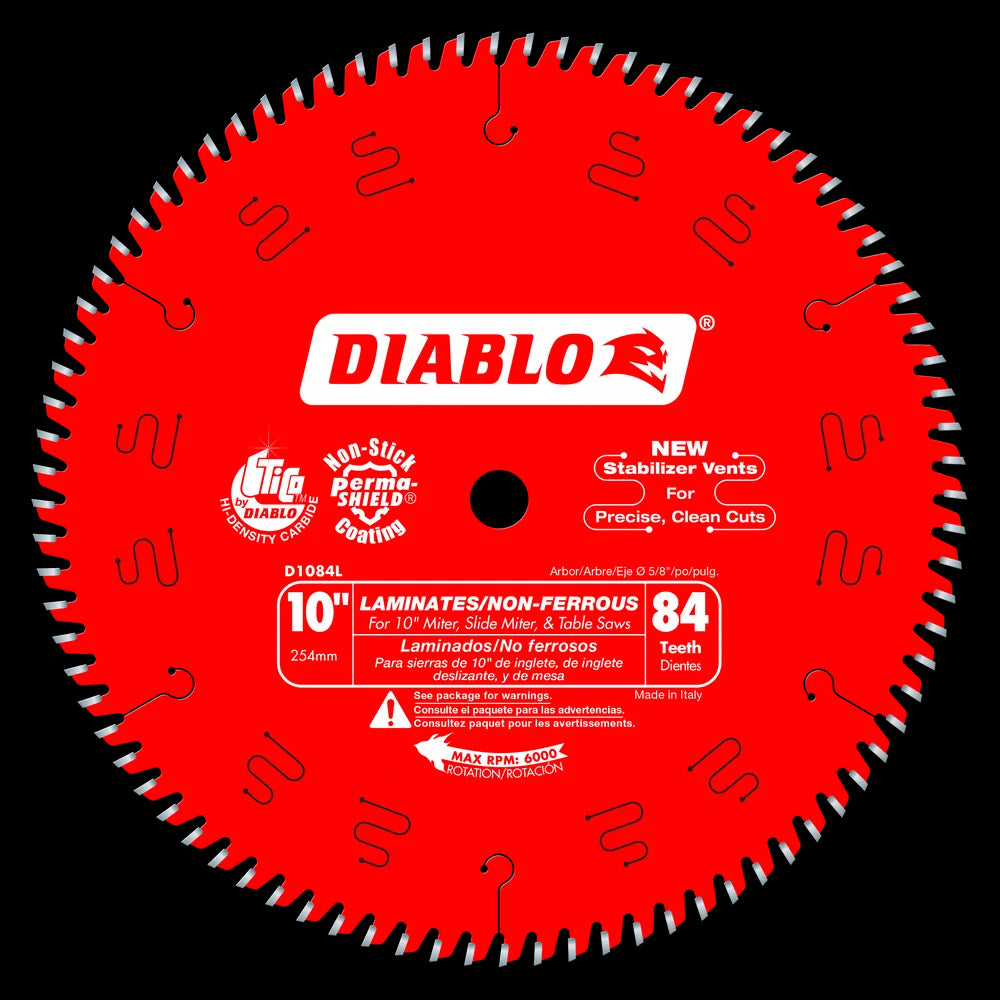 Diablo - Lame de scie générale 84 dents pour planchers flottants et métaux non ferreux 10"