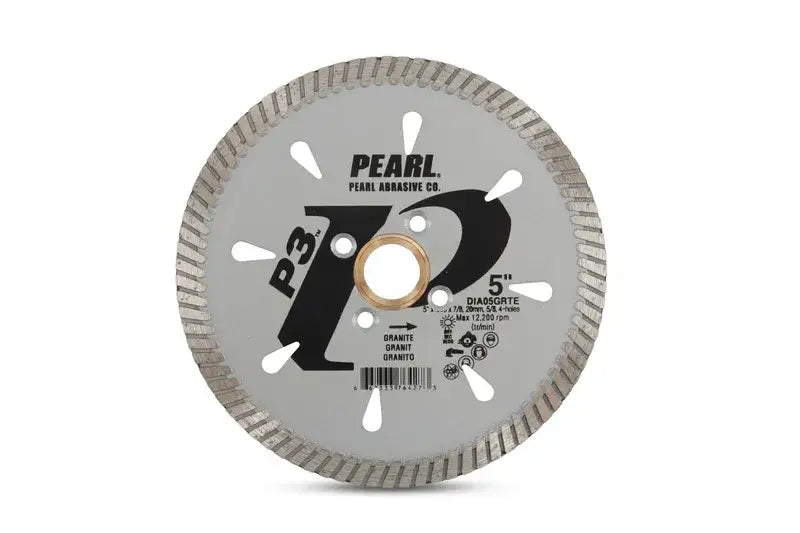 Pearl Abrasive - Lame diamantée tubo à sec P3 pour scie à granite 5"