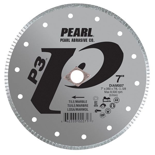 Pearl Abrasive - P3 Lame pour tuile et marbre. 5 mm Rim 4" x 0.060" x 20 mm. 5/8"