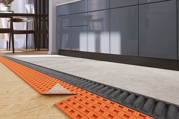 3' 2-3/4" x 34' 3/4" - 1/8" (3.5 mm) (110 ft²) - DITRA-PS Self-adhesive sheet uncoupling membrane for underfloor heating ||DITRAPS110