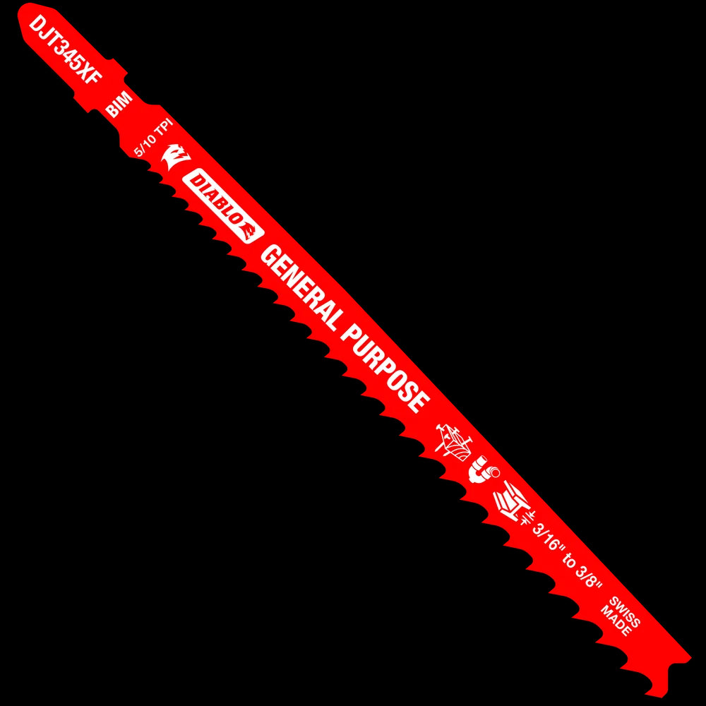 Diablo - Lames de scie sauteuse bi-métal à tige en "T" 5/10 TPI pour les coupes générales 5-1/4" (paquet de 5)
