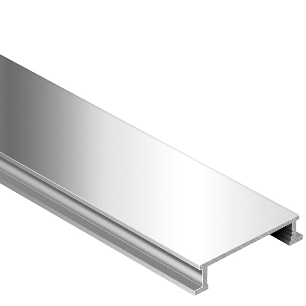 Schluter - DESIGNLINE Profil décoratif de bordure - aluminium anodisé chrome poli 1/4" (6 mm) x 8' 2-1/2"
