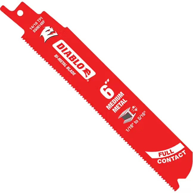 Diablo - Lame de scie à mouvement alternatif 14/18 TPI bi-métal 6" pour métal moyen de 1/16" à 5/16" (paquet de 5)