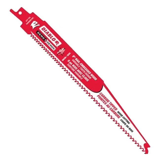 Diablo - Lame de scie à mouvement alternatif Demo Demon 6/9 TPI à pointes en carbure 9" pour bois clouté