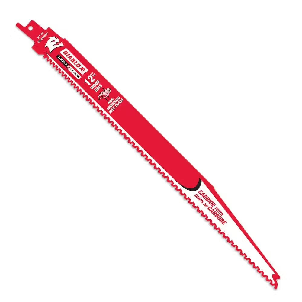 Diablo - Lame de scie à mouvement alternatif Demo Demon 5/7 TPI à pointes en carbure 12" pour bois clouté