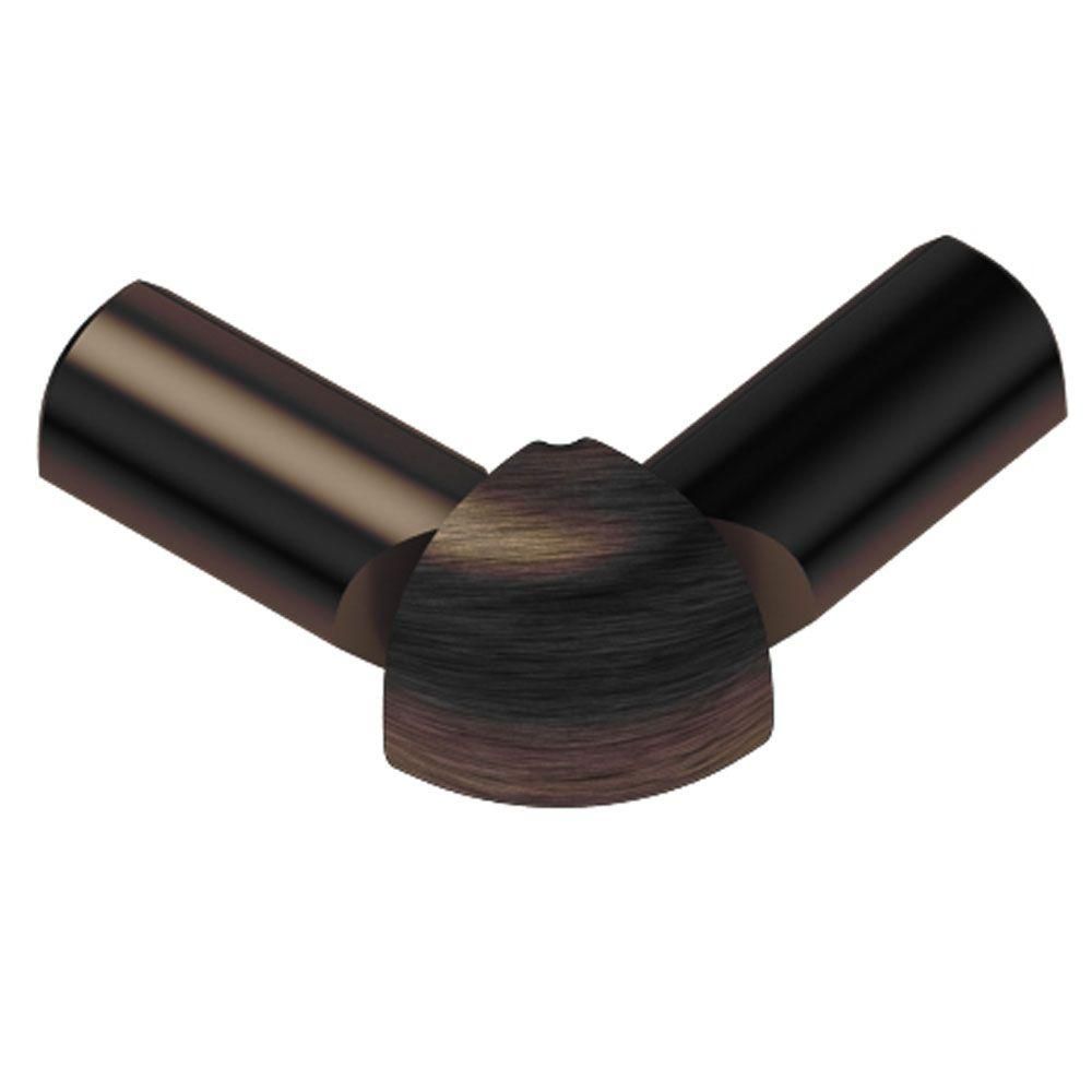 Schluter - RONDEC Coin extérieur à 2 bouts 90° - aluminium anodisé bronze antique brossé 3/8" (10 mm)
