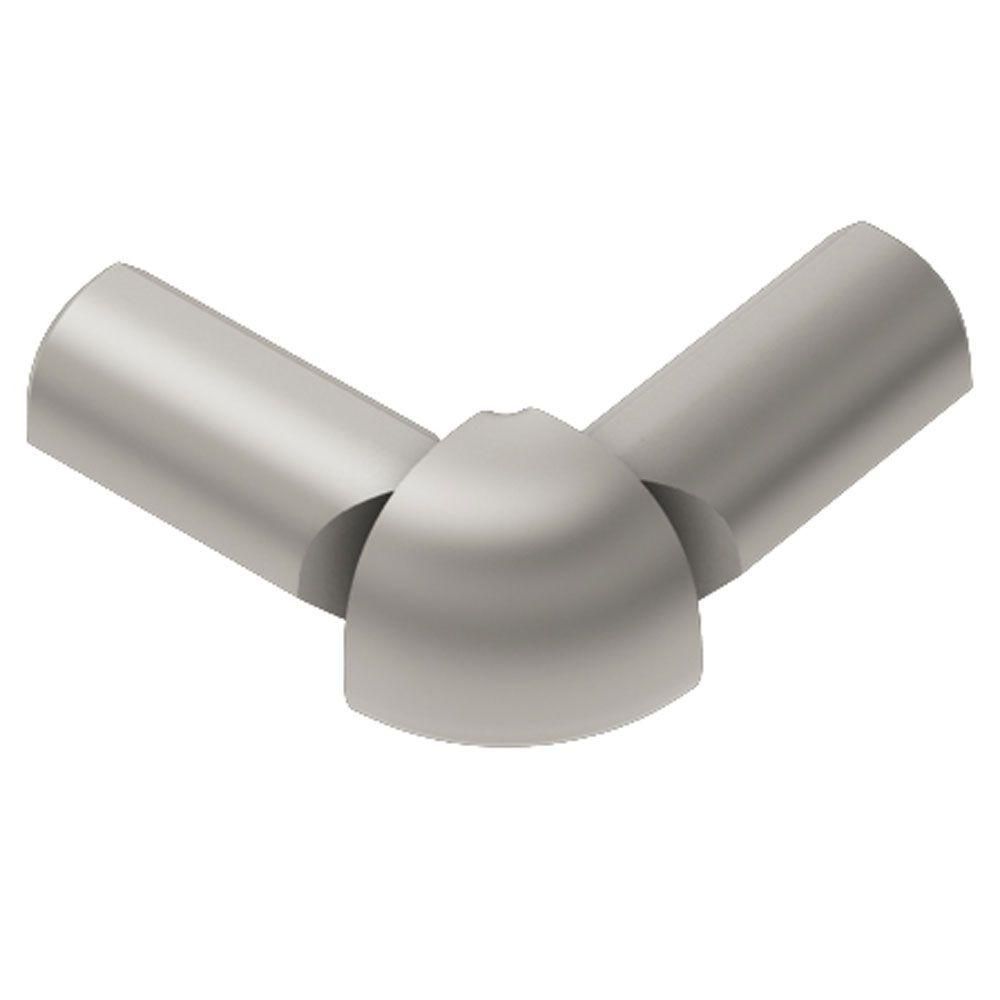 Schluter - RONDEC Coin extérieur à 2 bouts 90° - aluminium anodisé nickel mat 3/8" (10 mm)