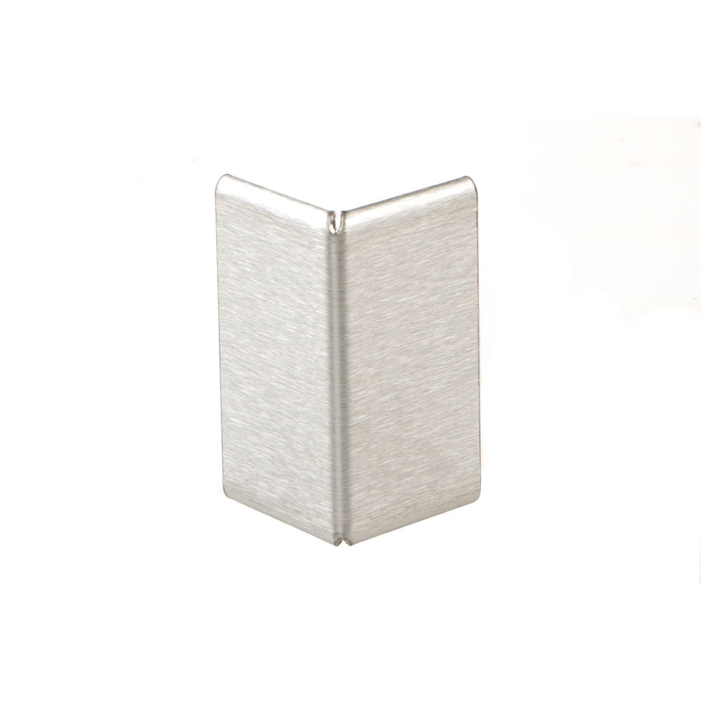 Schluter - SCHIENE-STEP Coin extérieur 90° de comptoir/marche pour escalier - acier inoxydable (V2) brossé 11/32" (9 mm) x 8' 2-1/2" avec ailette verticale de 1-1/2"