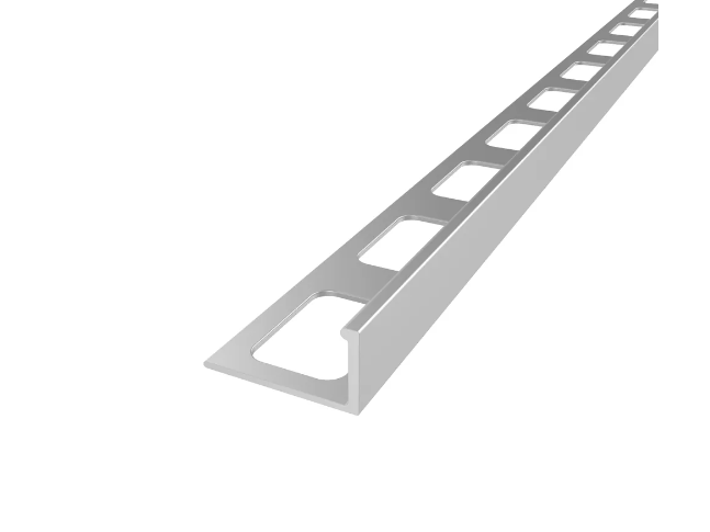 Diaplas - 3/8" (10 mm) x 8' - Decorative L-shaped molding for ceramic edging Economical satin anodized aluminum (EC-222-10)