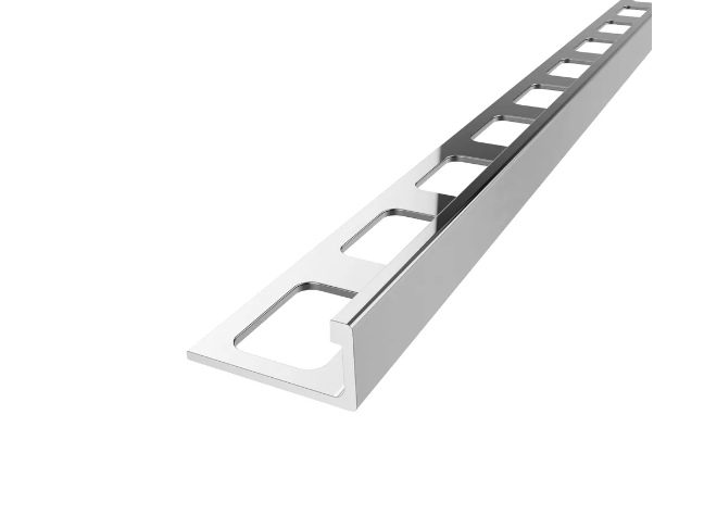 Diaplas - 3/8" (10 mm) x 8' - Decorative L-shaped molding for ceramic edging Economical bright anodized aluminum (EC-223-10)