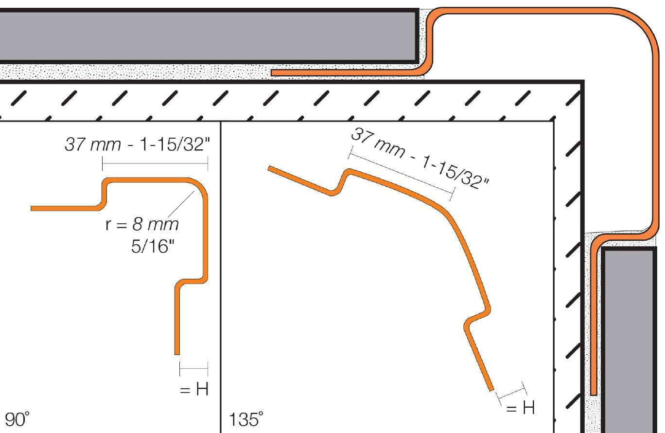Schluter - ECK-E W=1-15/32 H=7/16 Inox V4A 8' 2-1/2 ||E37V4A110/250
