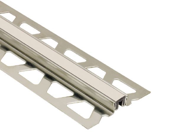 Schluter - DILEX-KSN Profilé pour joint de surface avec insertion crème de 7/16" - acier inoxydable (V2) 3/8" (10 mm) x 8' 2-1/2"