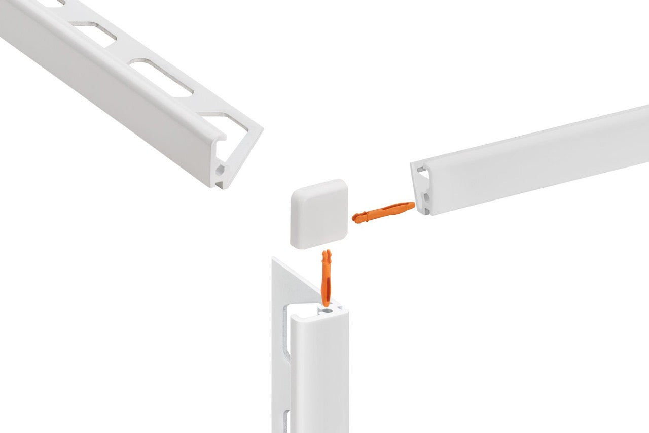 Schluter - ÉTAGÈRE TRIANGULAIRE COIN CARRÉ CRÈME