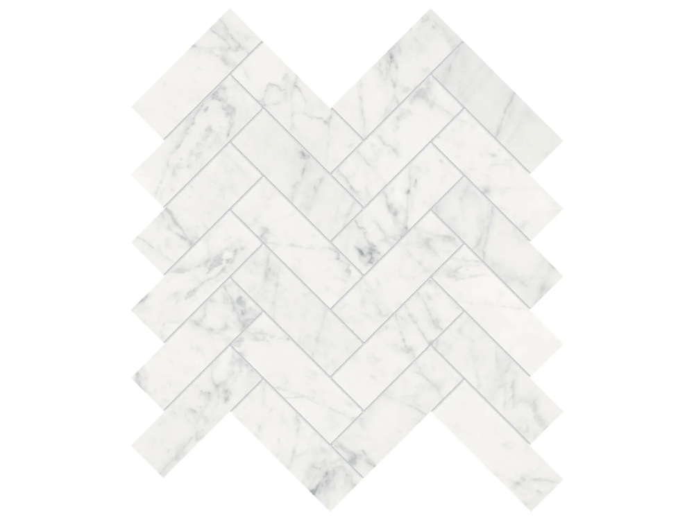 Anatolia - Mosaïque à chevrons Eterna Bianco Adoucie 12" x 12" (vendu au pi²)