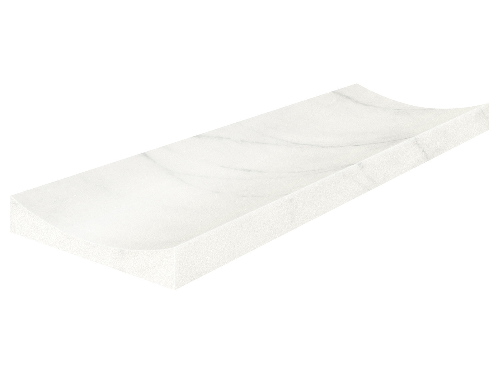 Anatolia - Eterna Bianco - Tuile décorative Fluto de marbre, fini adouci 10 x 30,5 cm (4 x 12 po)