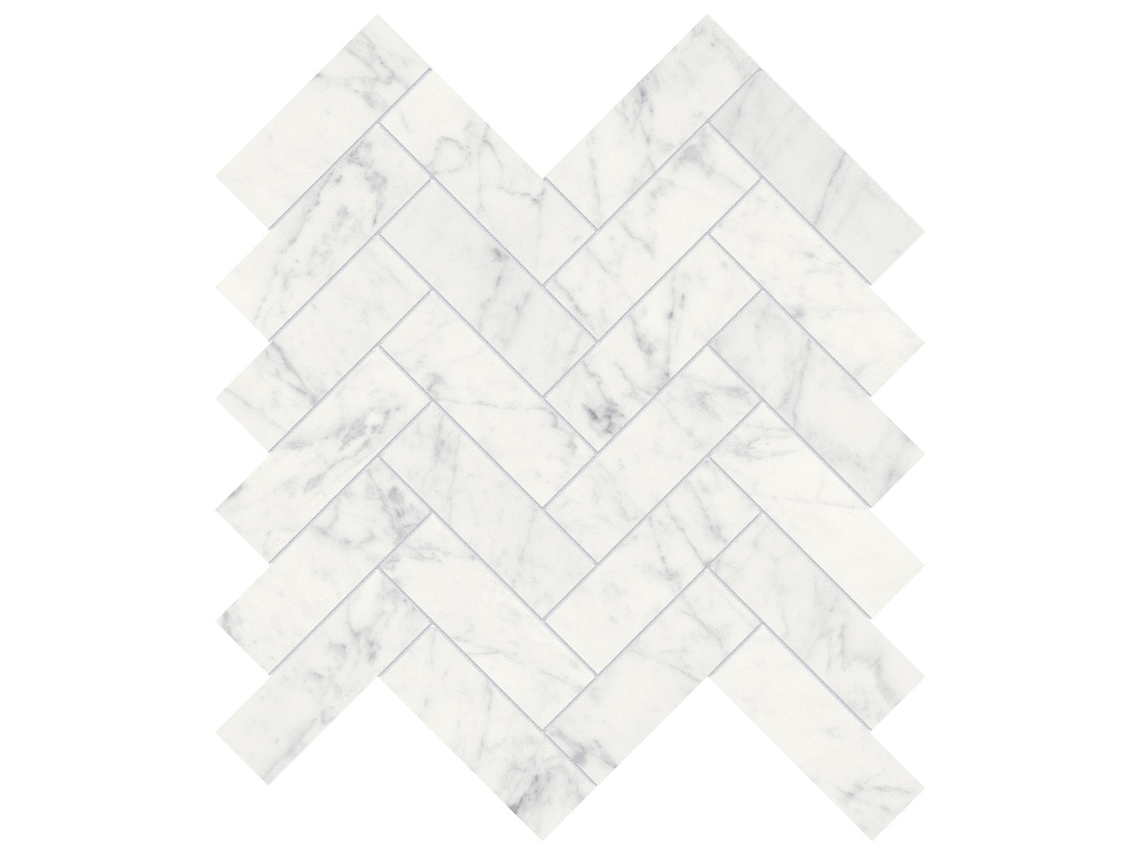 Anatolia - Eterna Bianco - Mosaïque à chevrons de marbre, fini adouci 3,3 x 10 cm (1,25 x 4 po)
