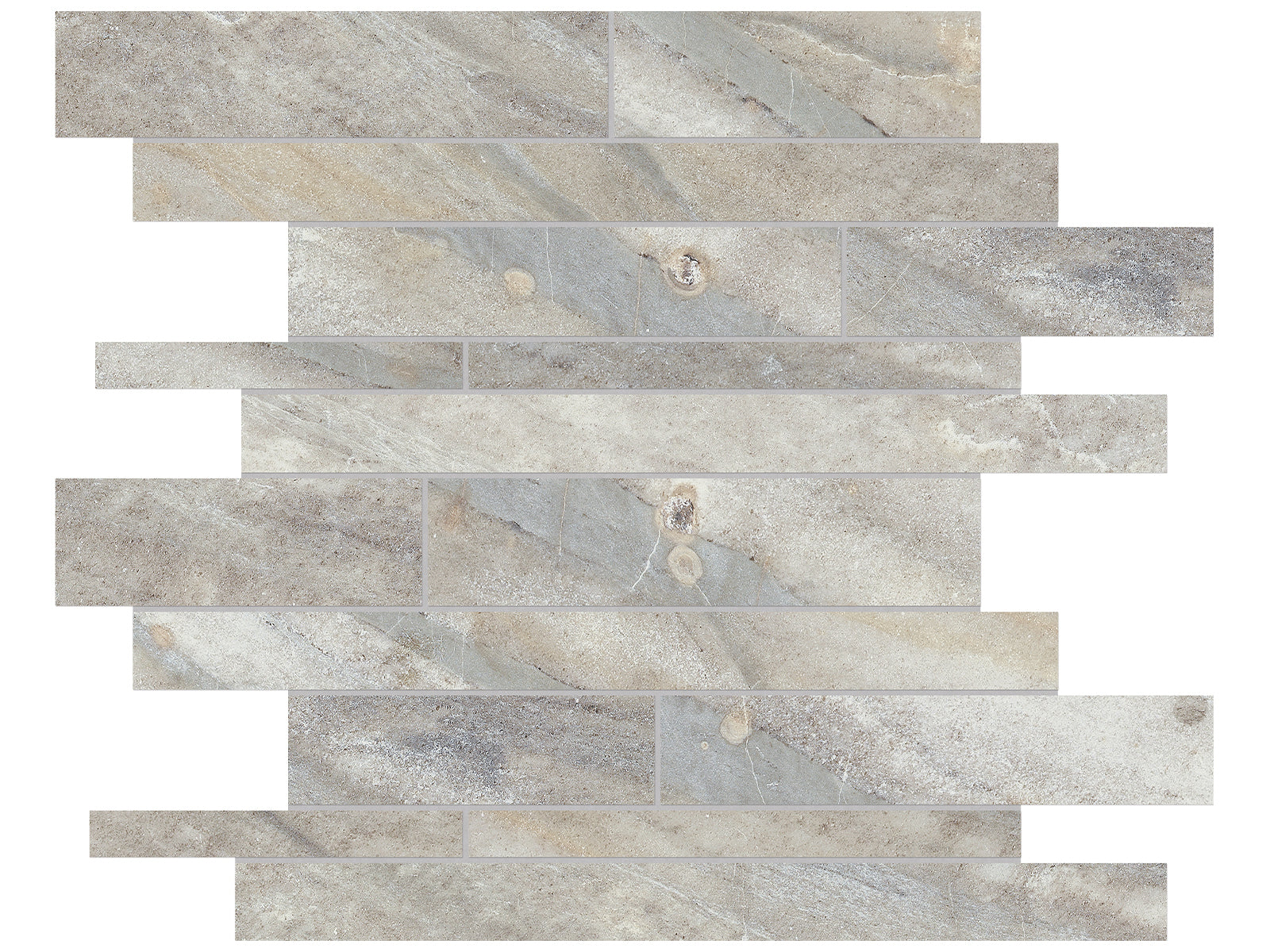 Anatolia - Evolution - Sand - Mosaïque de porcelaine émaillée à bandes aléatoires, fini mat