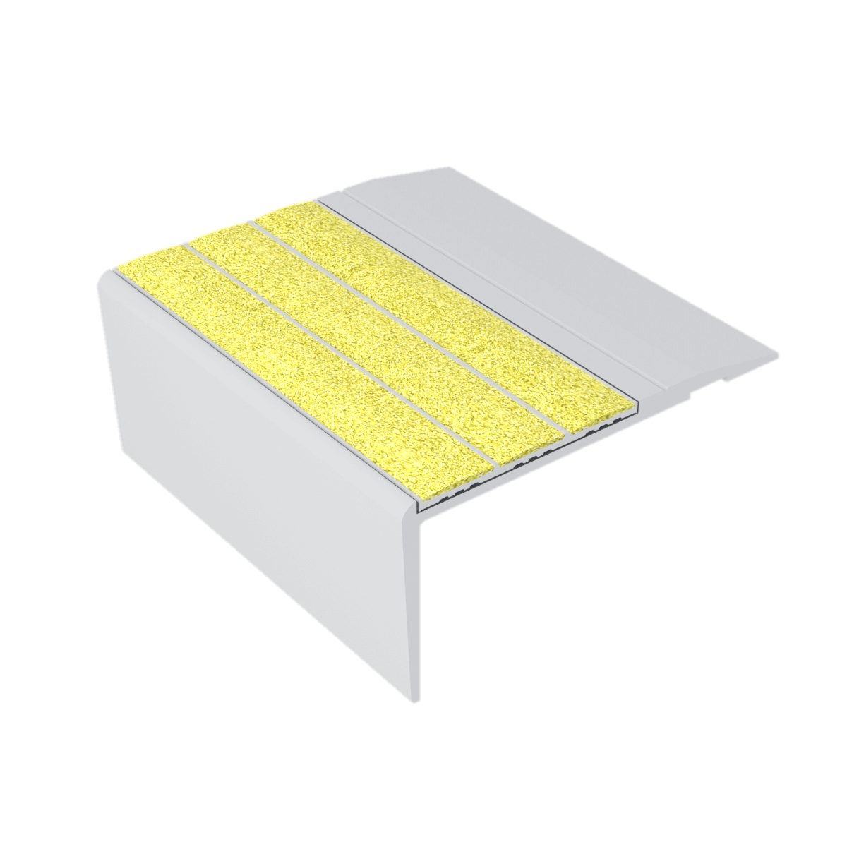 Kinesik - Ecoglo F4-N20 Flat Stair Nosing with Yellow Anti-Slip Strips 2.7" (vendu en pied linéaire)