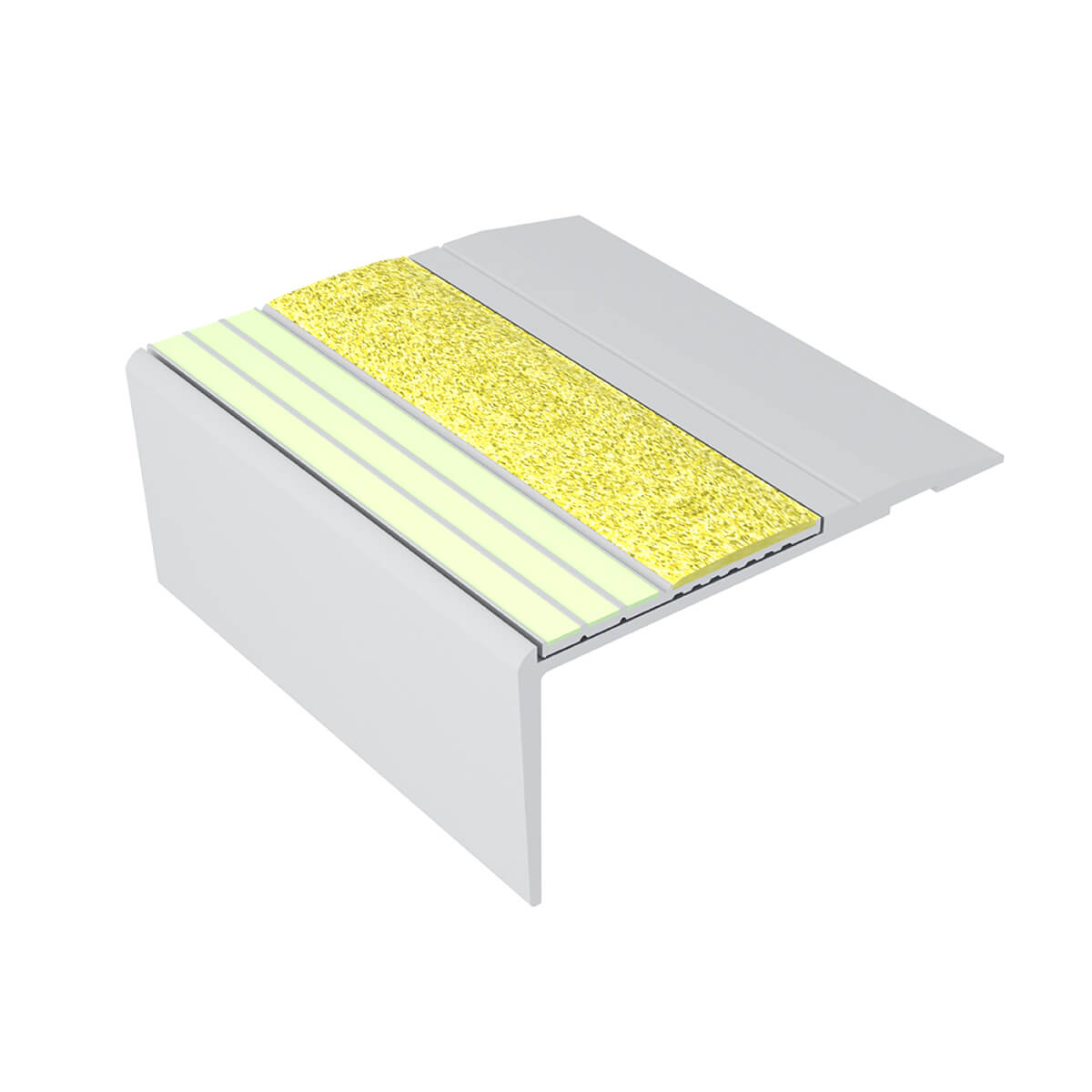 Kinesik - Ecoglo F4-E20 Nez de marche photoluminescent à angle droit avec bande antidérapante jaune 2.7" (vendu en pied linéaire)